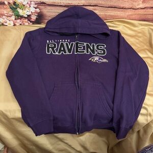 Baltimore Ravens Youth Zip Hoodie Purple NFL Team Apparel Sweatshirt